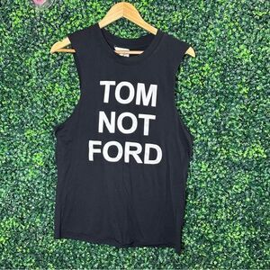 Tom Not Ford Graphic Muscle Tank BLQ Black Sz 0 OS